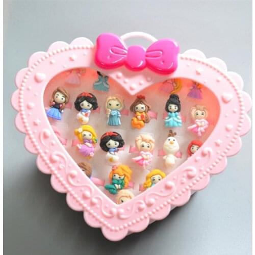 Disney Figure Princess Ring Frozen Elsa Mickey Minnie Doll Toys Cosplay Rings Jewelry Accessory for Girl Children Day Gift