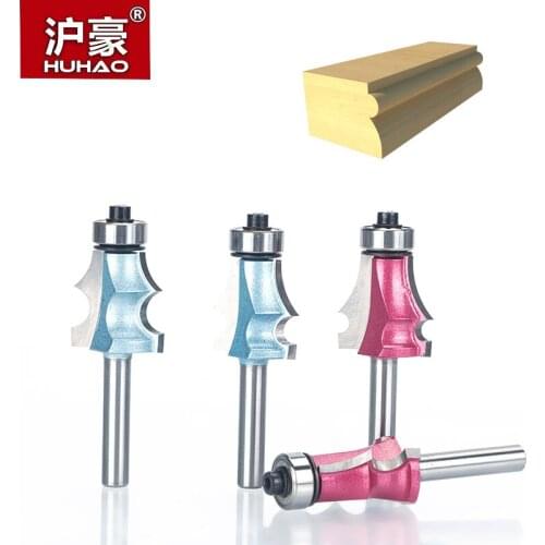 HUHAO 1pc 1/2" 1/4" Shank Drawing Line Router Bit for Wood With Bearing Industrial Grade Woodworking Tool Milling Cutter