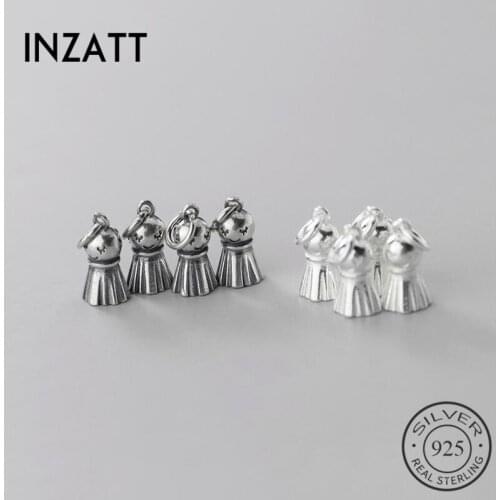 INZATT Real 925 Sterling Thai silver Geometric Star Triangle Animal Charms Wholesale Jewelry Handmade Of DIY Punk Accessories