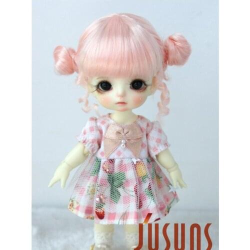 JD466 1/8 1/6 Cute two pony wig with full bang synthetic mohair wig size 5-6 inch 6-7 inch doll hair fashion doll accessories