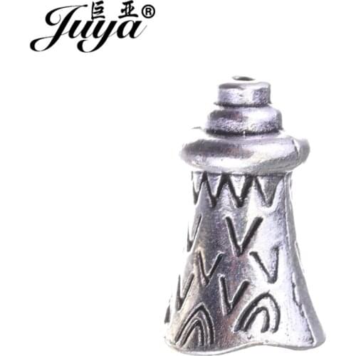 JUYA China Alloy Tip Big Beads Caps Pendant Tassels End Cap Suppliers 17.5x11mm 10pcs/lot Cheap Earrings DIY Component AC0049