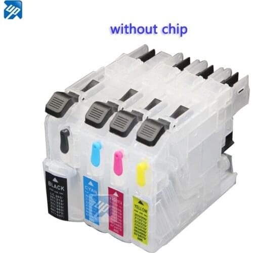 4pcs refillable ink cartridge For Brother LC123 LC125 LC127 lc121 LC133 lc137LC113 LC103 LC563 NO CHIP