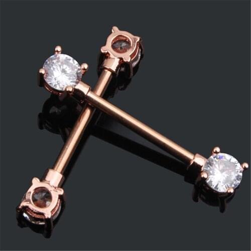 1 pair Cubic Zircon Nipple Rings Plug & Tunnel Jewelry Stainless Body Clip Hoop Vintage Fake Nose Ring Piercing Body Jewelry
