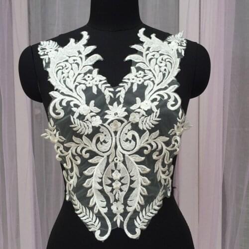 Sequin Embroidery Lace Applique DIY Wedding Dress Fabric Accessories Patches