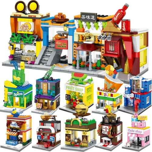 Mini Street View Building Block Small Granule Boys and Girls Childrens Puzzle Toys 6-10 Years Old