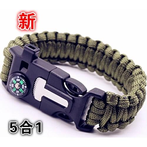 Outdoor Multifunctional Life-saving Field Survival Umbrella Rope Bracelet Weaving Tactics Survival Bracelet Compass Tools