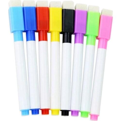 Multi 8 Color Whiteboard Pen Set Erasable Marker Pen for White Board Glass Kids Drawing Office Meeting School Teacher