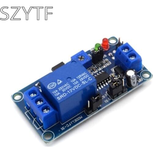 Normally Open-Type Trigger Delay Switch Relay Module 5V12V High-Power Circuit Timing Vibration Alarm