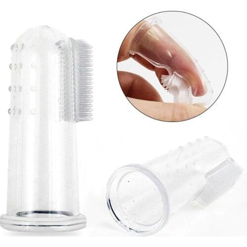 New Hot Selling Super Soft Pet Finger Toothbrush Teddy Dog Brush Bad Breath Tartar Teeth Tool Dog Cat Cleaning Supplies 2020