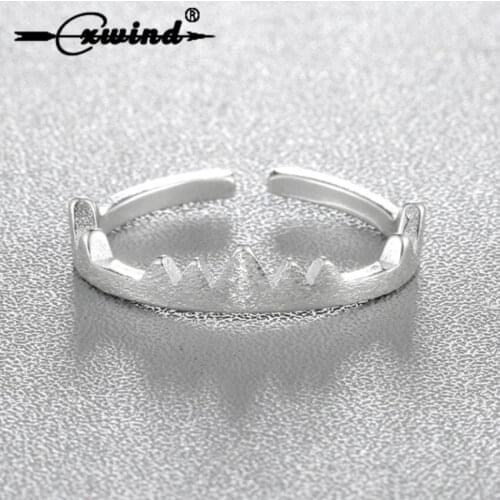 Cxwind Mountain Climbing Rings Adjustable Wave Rings Jewelry Mountaineer Like Rings for Fashion Ladies Party Gift Jewelry