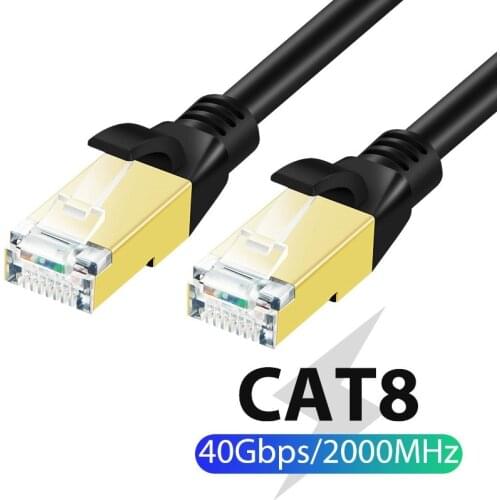 Cat8 Ethernet Cable 40Gbps Super Speed Network Cable Cat 8 SSTP RJ45 Patch Cord for PC Modem Router Laptop Cable Ethernet Cat8