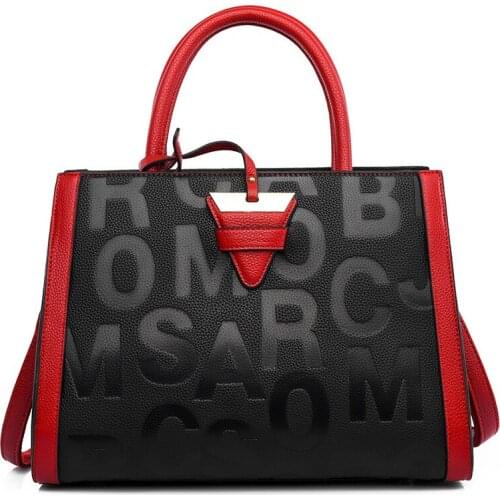 Pu Leather Black Colour Bag For Women 2021 Fashion Large Capcity Handbag Designer Messenger Lady Shoulder