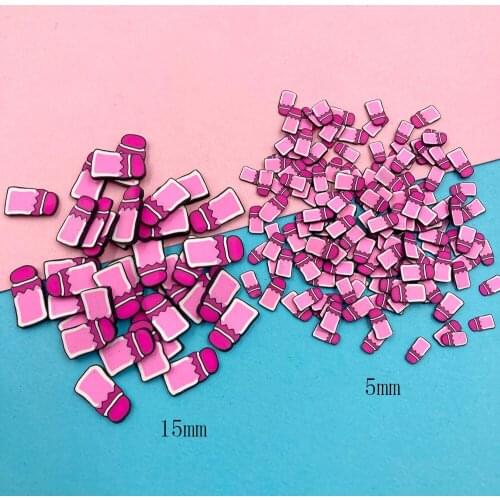 100g Polymer Hot Clay Sprinkles Pink Milk Bottle for DIY Crafts Tiny Cute Plastic klei Accessories Scrapbook Nails Art Sticker
