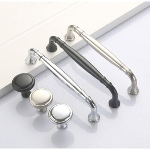 128 160 192 256mm modern simple fashion chrome silver wardrobe kitchen cabinet Lengthen handle black stain nickel drawer knob 5"