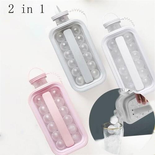 2 in 1 Ice Ball Maker Portable Ice Kettle Ice Cube Maker Water Bottle For DIY Whiskey Cocktail For Bar Kitchen Party Tool