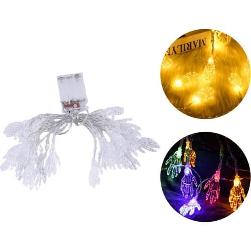 2021 Funny String Light Battery Operated Reusable Plastic Skeleton Hands Halloween LED Night Lights Easy Operation for Festival