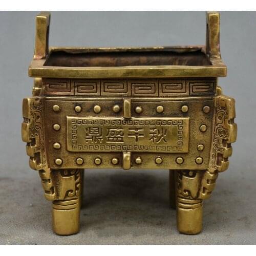 6" Chinese Feng Shui Brass Longevity Animal Tortoise turtle Snake Xuanwu Statue