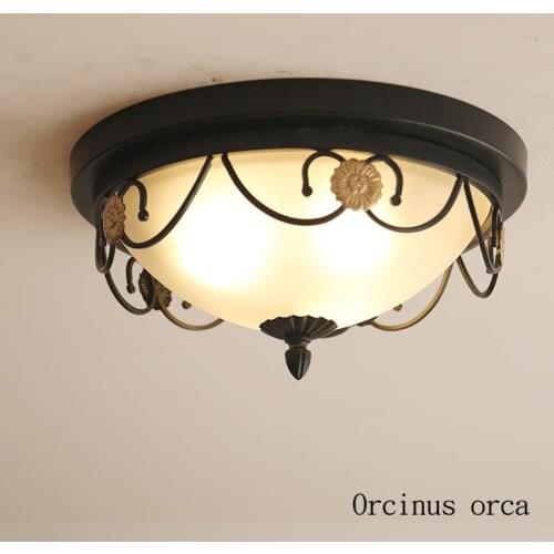 American retro flower ceiling lamp living room hallway Nordic creative personality LED iron ceiling lamp free shipping