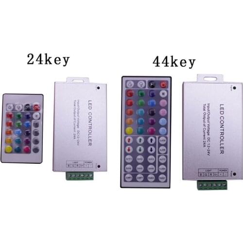 Free shipping DC12V-24V 12A / 24A 44key IR Remote Led RGB Controller 44key IR wireles Dimmer for 3528 5050 RGB led strip Lamp