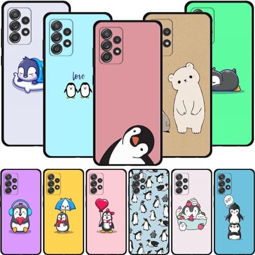 Cover For Samsung Galaxy A51 A71 A41 A31 A11 A01 A72 A52 A42 A32 A22 A21s A02s A12 A02 Shell Case Cute Cartoon Lovely Penguin