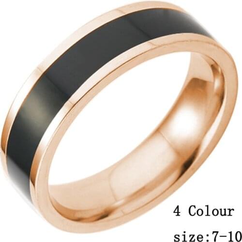 Cheap Ring Man/Women Stainless Titanium Steel Rose Gold Color Brand Design Ring Bulgaria rings anel JZ134