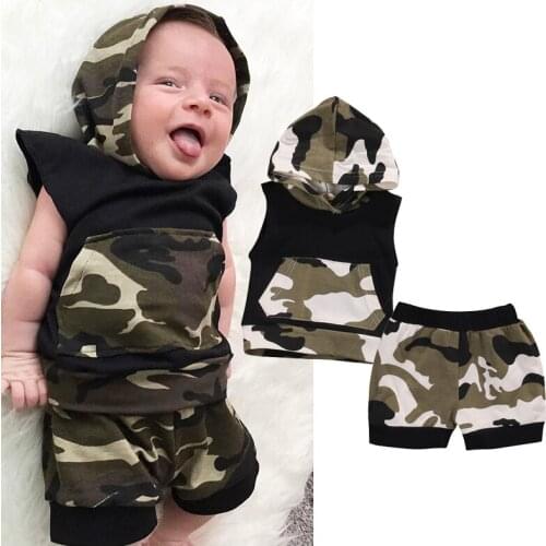Kids Baby Toddler Boy Hooded Vest Tops T Shirt Clothes + Pants Outfits Sets UK