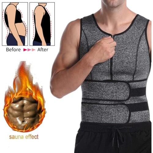 Men Waist Trainer Fitness Body Shaper Vest Slimming Shirt Sauna Sweat Vest Compression Undershirt Workout Shapewear Tank Tops