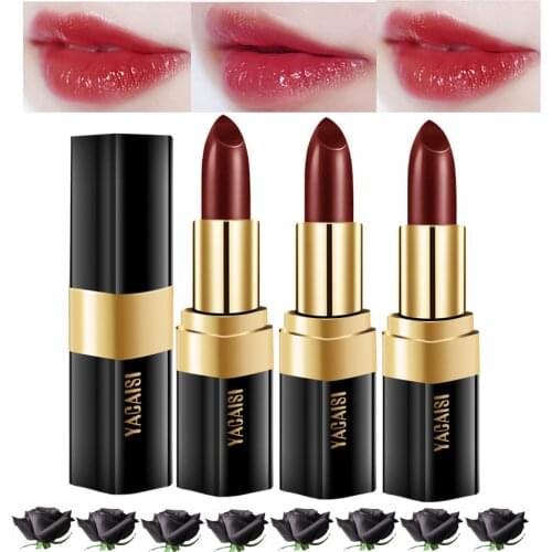 Rose Extract Nutritious Lip Balm Color Changing Black Lipstick Waterproof Makeup Moisturizer Lip stick Sexy Red Lips Cosmetics