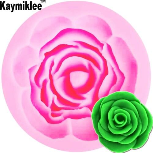 M573 1PCS 3D Rose Flower Resin Silicone Mold Gum Paste Fondant Cake Decorating Sugarcraft Baking Tools 5.6*1.7cm