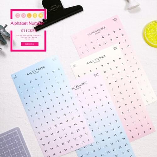 Fromthenon 2 Sheets Alphabet Number Letter Stickers Journal Planner Stickers Schedule Mark Stationery Label Decoratiove Sticker