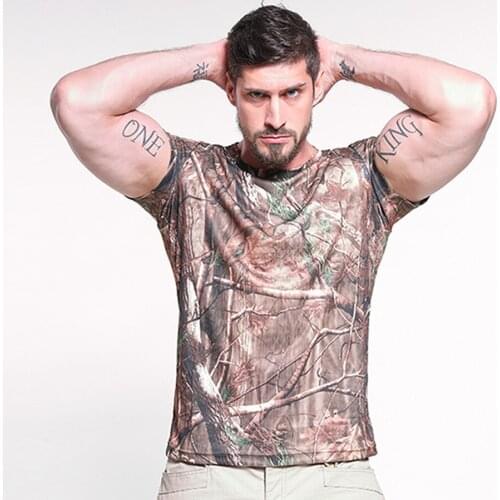 Army Fans Summer Quick Drying T-shirt Outdoor Camping Hiking Physical O-neck Clothes Men Women Tactical Camouflage Training Tops