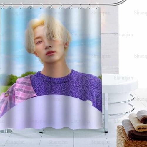 JEONGHAN Seventeen Backgrounds Decor Shower Curtain Waterproof Mildew Proof Bath Curtain Polyester Fabric Bathroom Curtain 0512