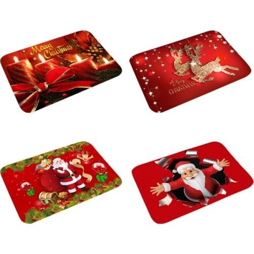 Bathroom Rug Mat Christmas Extra Soft and Absorbent Bath Rugs Mats Non-Slip Carpet Mat for Tub Shower and Bath Room