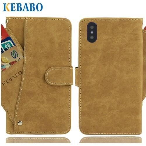 Leather Wallet DEXP Z355 Case 5.5" Flip Vintage Leather Front Card Slots Cases Cover Business Phone Protective Bags