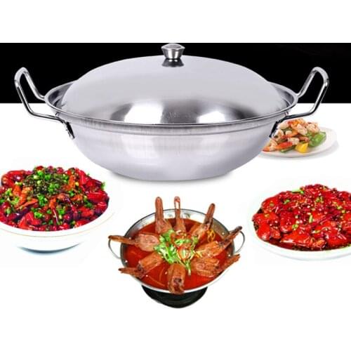 Chinese Household Cooking Pan Restaurant Stainless Steel Hot Pot Outdoor Picnic Portable Cooking Food Pans Kitchen Utensils 1set