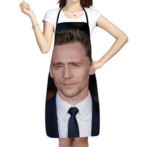 Tom Hiddleston Pattern Anti-Fouling Kitchen Aprons For Men Women Household Cleaning Cooking Baking Waist Bib 68x95cm 50x75cm