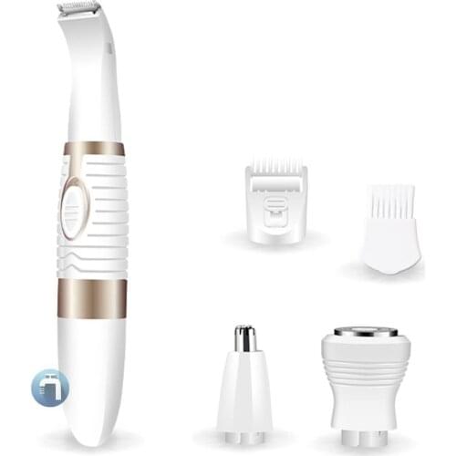 4in1 kit bikini trimmer precision facial hair eyebrow trimmer lady nose ear shaping tool hair removal female shaving machine