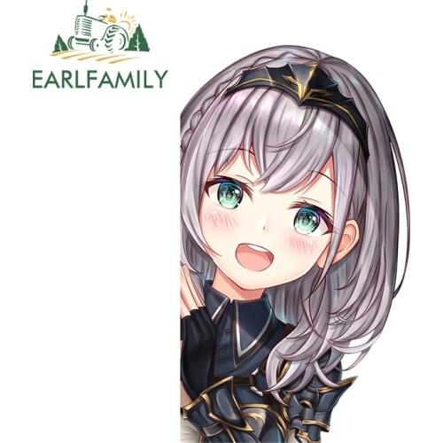 EARLFAMILY 13cm x 7.8cm for Corner Peeker Anime Girl Car Sticker Sunscreen Scratch-Proof Decal Motorcycle Surfboard Car Styling