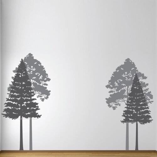Pine Trees Wall Sticker Tall Tree Woodland Theme Nursery and Bedrooms Removable Decal Kids Baby Room wallpaper Art Murals ds018
