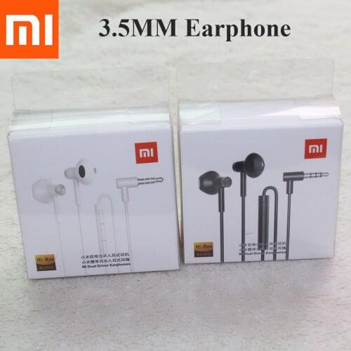 Xiaomi In-Ear Dual Driver Earphones Hi-Res Audio Earbuds Headset With Mic For Poco X2 X3 NFC F2 M3 M2 Redmi Note 10 9 9S 8 4X 5A