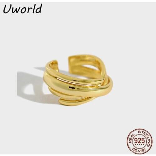 Niche Unique 925 Sterling Silver Thick Ring Vintage Multi-layer Winding Irregular Adjustable Ring for Women