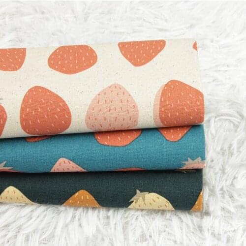 Half yard Japanese soft breeze Strawberry print fabric, handmade DIY patchwork garment sewing cloth 100% cotton