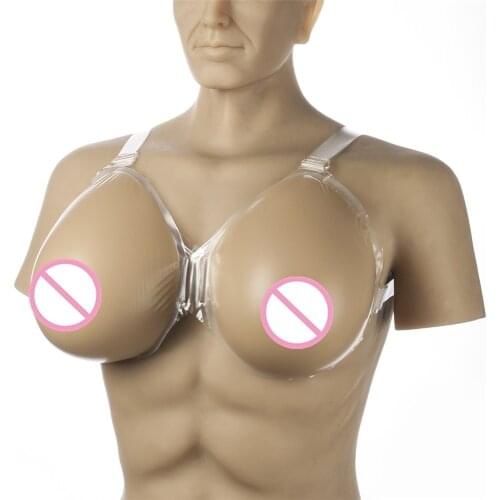 Realistic Silicone Breast Forms Tits For Men 2400g/pair Crossdresser Breasts Strap-On Transsexual Artificial Fake Boobs
