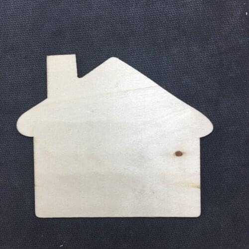 Free shipping! 100mm*80mm Natural Unfinished House Cutout Craft Beads