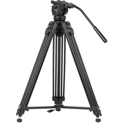 KINGJOY VT-2500 Tripod Mg-Al Alloy Video Photo Tripod Kit Pan Fluid Ball Head for DSLR Camera Video Recorder DV Camera Tripod