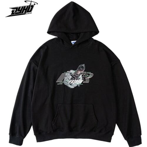 Men Hip Hop Hoodie Sweatshirt Letters Skeleton Print Harajuku Streetwear Oversized Hoodie Pullover 2021 Autumn Washed Hoodie Men