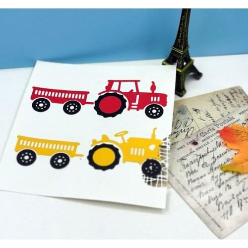 Tractor Metal Cutting Dies Scrapbooking Embossing Folders for Card Making Craft DIY Clear Stamps and Slimline Die Cut Molds