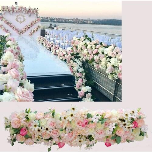 Wedding arrangement shooting props artificial flower flower row T stage wedding ceremony arches flower decoration