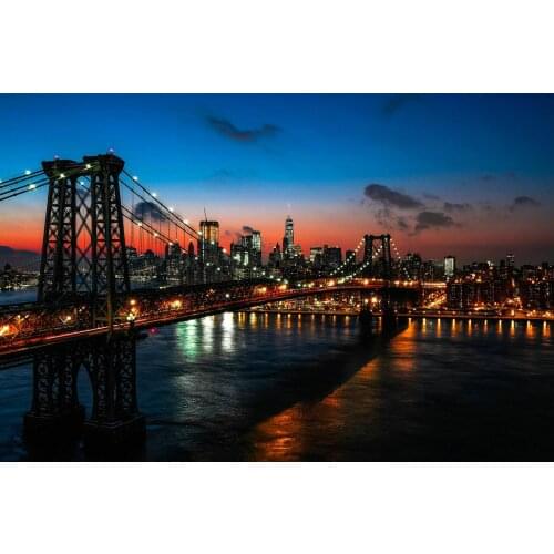 George Washington Bridge River Night backdrops High quality Computer print scenic backgrounds