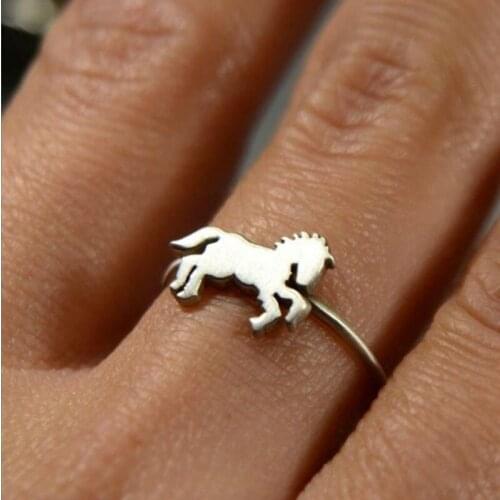 Yobest size 6-7-8-9-10 New fashion jewelry Brand Design Animal Jewelry High Quality Horse Rings Retro For Women